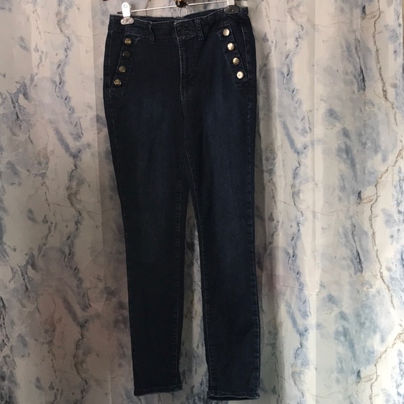 Lascana studded stretch skinny jeans high rise studded accents - Picture 1 of 10